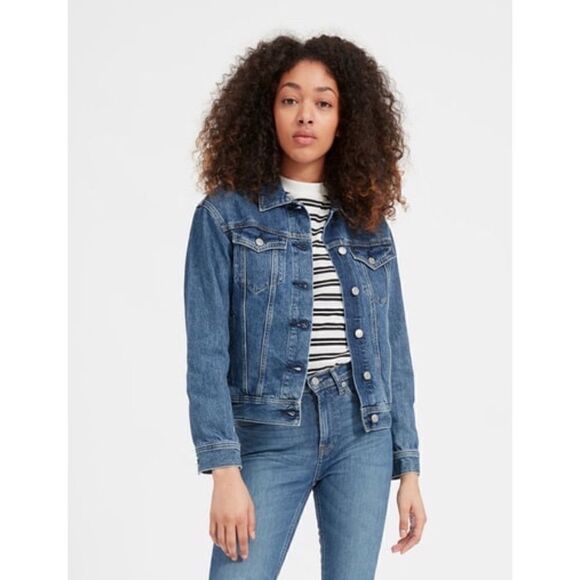 Everlane The Denim Jacket in Classic Blue Wash, Size Small - Picture 1 of 11